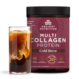 Ancient Nutrition collagene hydrolysé en poudre, infusion froide, mélange facile au quotidien.