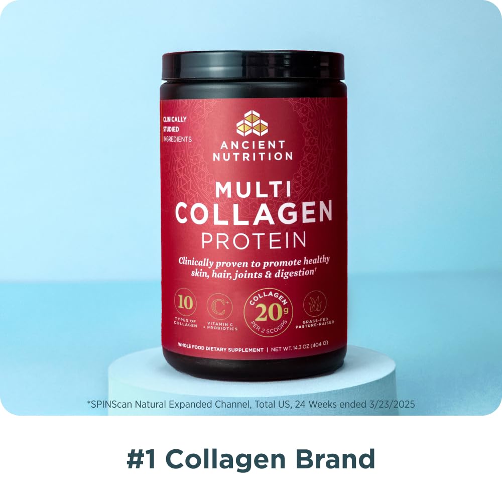 Ancient Nutrition collagène hydrolysé se mélange facilement en smoothie quotidien.