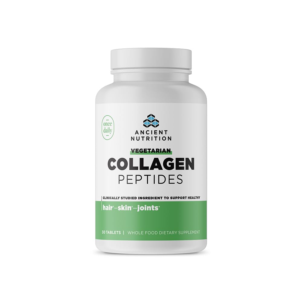 Ancient Nutrition Collagene vegetarien — bouteille pour routine quotidienne soutenant peau et cheveux