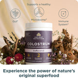 Ancient Nutrition Colostrum, doseur et cuillère pour dosage facile.