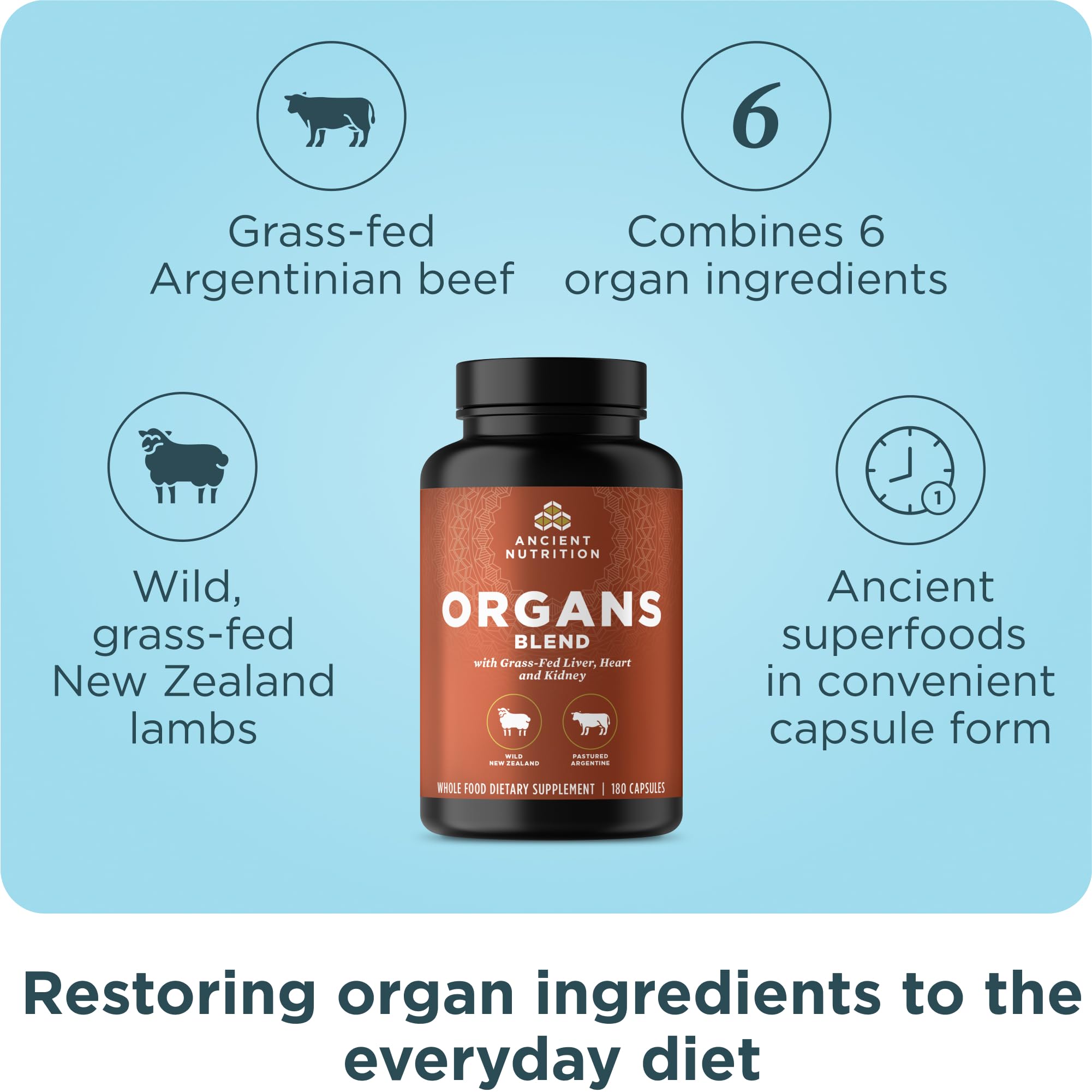 Ancient Nutrition: capsules coeur, soutien potentiel du système circulatoire.