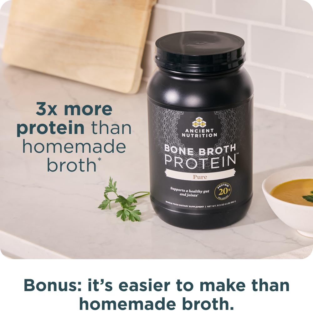 Ancient Nutrition emballage cage-free et sourcing naturel.