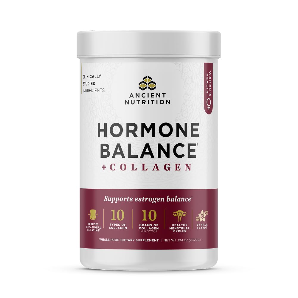 Ancient Nutrition Balance Hormonal en capsules vanille, énergie potentielle et équilibre hormonal.
