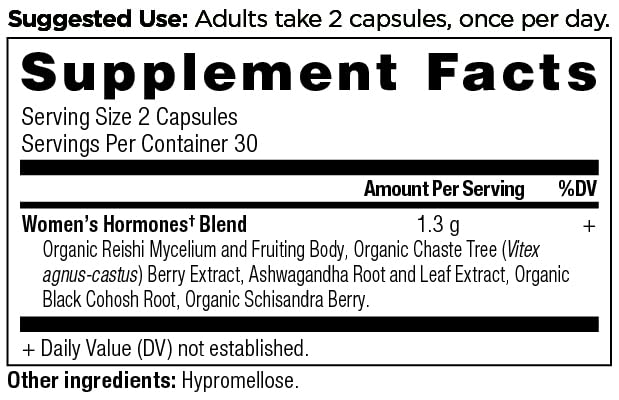 Ancient Nutrition Hormones pour Femmes – étiquette: ingrédients clairs et sans allergènes