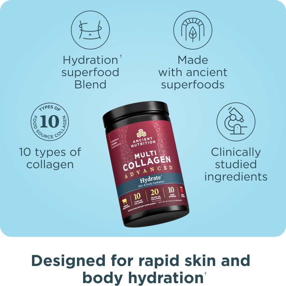 Ancient Nutrition Hydrate cuillère-poudre prête à mesurer pour smoothie