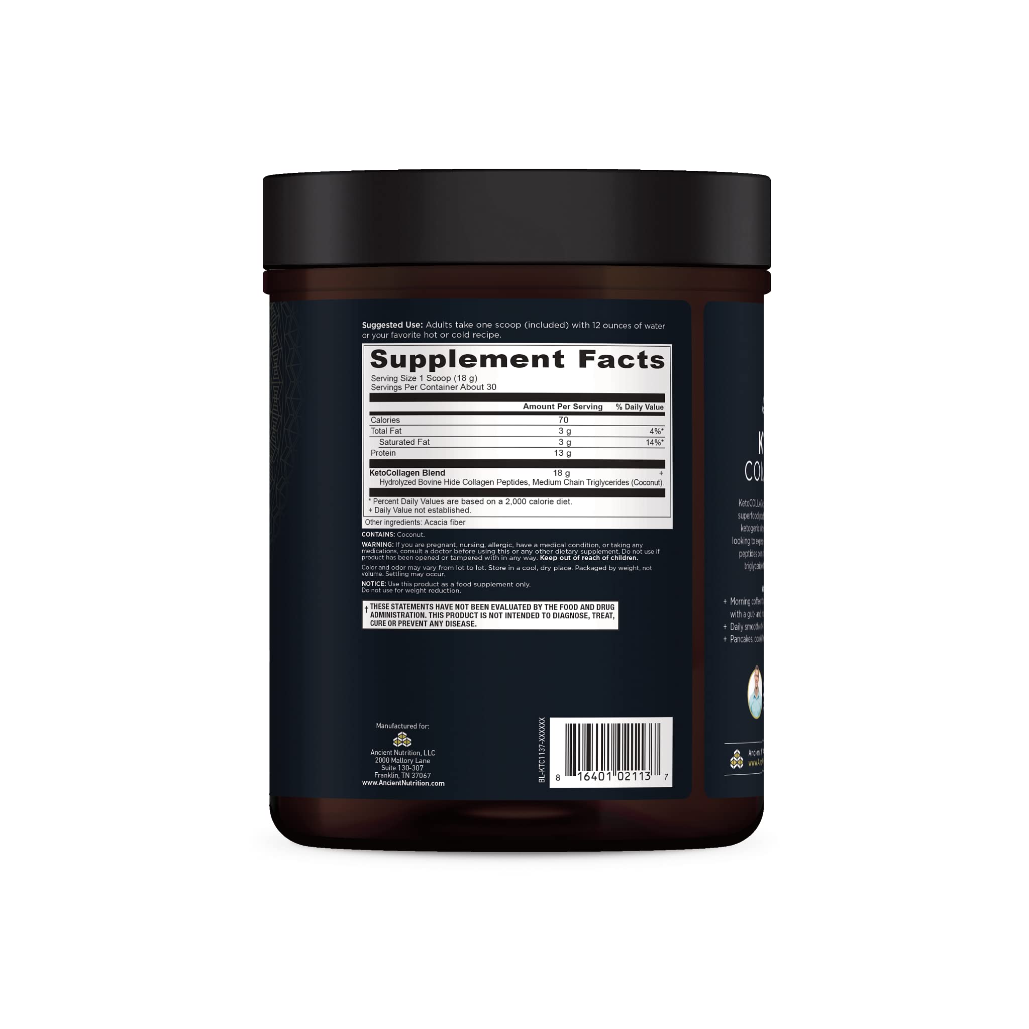 Ancient Nutrition KetoCOLLAGEN: dose mesurée pour doser rapidement
