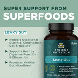 Ancient Nutrition Leaky Gut Capsules ingrédients: réloguissé, astragale, guimauve et L-glutamine.