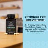 Ancient Nutrition Magnésium 300 mg – verre d'eau pour une prise simple.