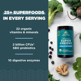 Ancient Nutrition mélange greens et vitamines dans smoothie, apport quotidien pratique