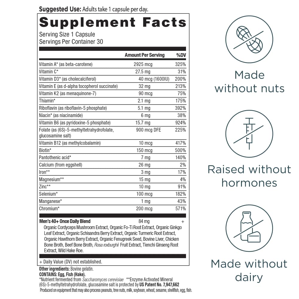 Ingrédients clés du produit: compléments vitamines et minéraux essentiels.