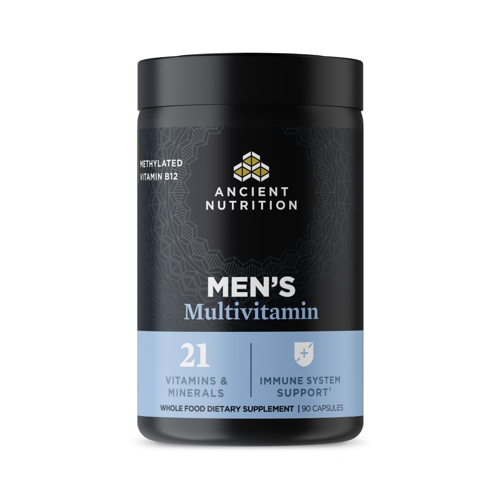 Ancient Nutrition Multivitamines pour Hommes: gélules, soutien énergie et immunité au quotidien.