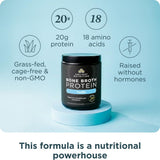 Ancient Nutrition poudre bouillon os chocolat, protéine riche pour recettes rapides.