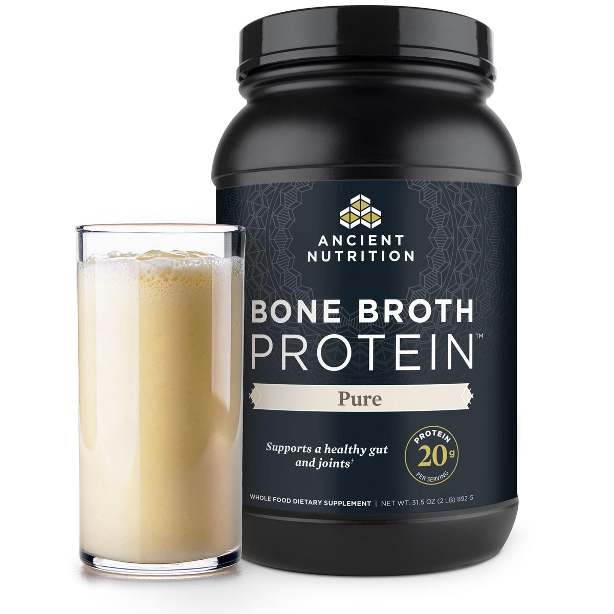 Ancient Nutrition poudre bouillon os vanille shake: apport protéique et goût agréable.