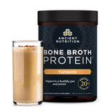 Ancient Nutrition poudre bouillon os vanille : smoothie protéiné pratique et riche.