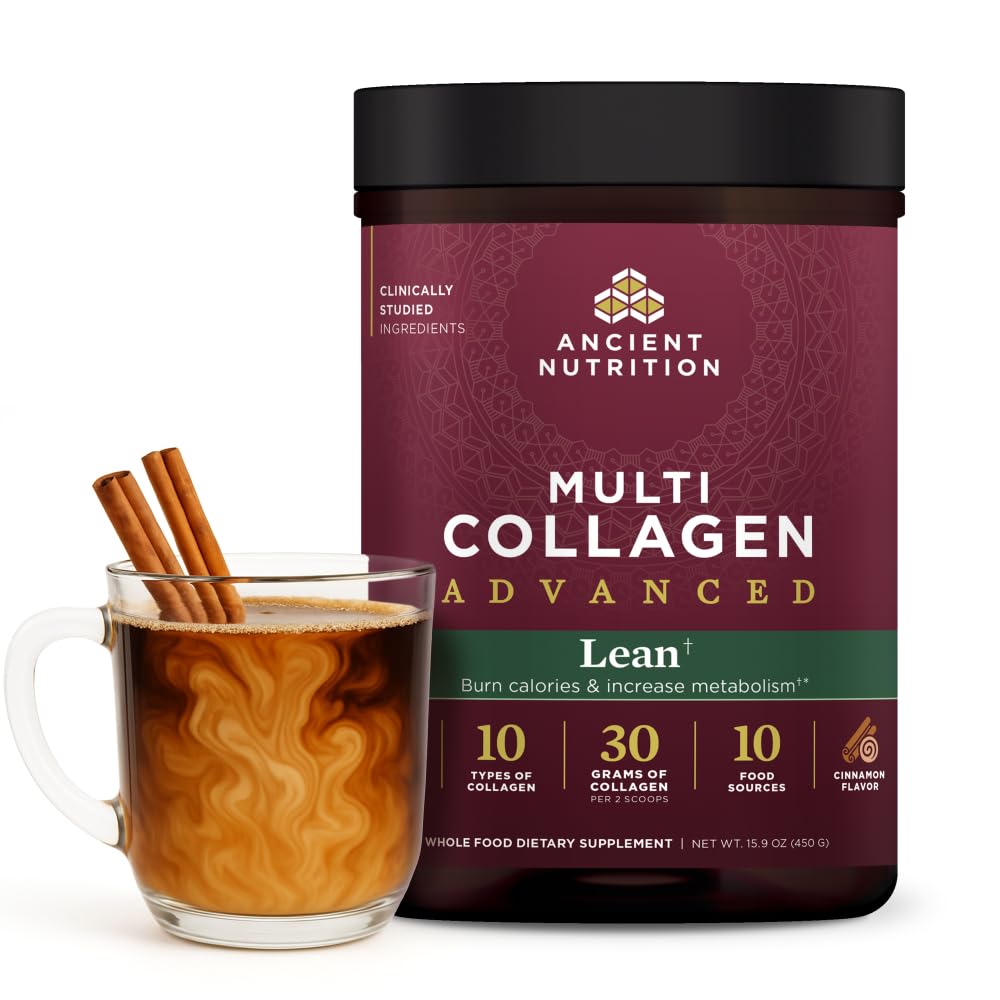 Ancient Nutrition poudre collagene hydrolysee avec probiotiques cannelle, idéal pour shake quotidien.