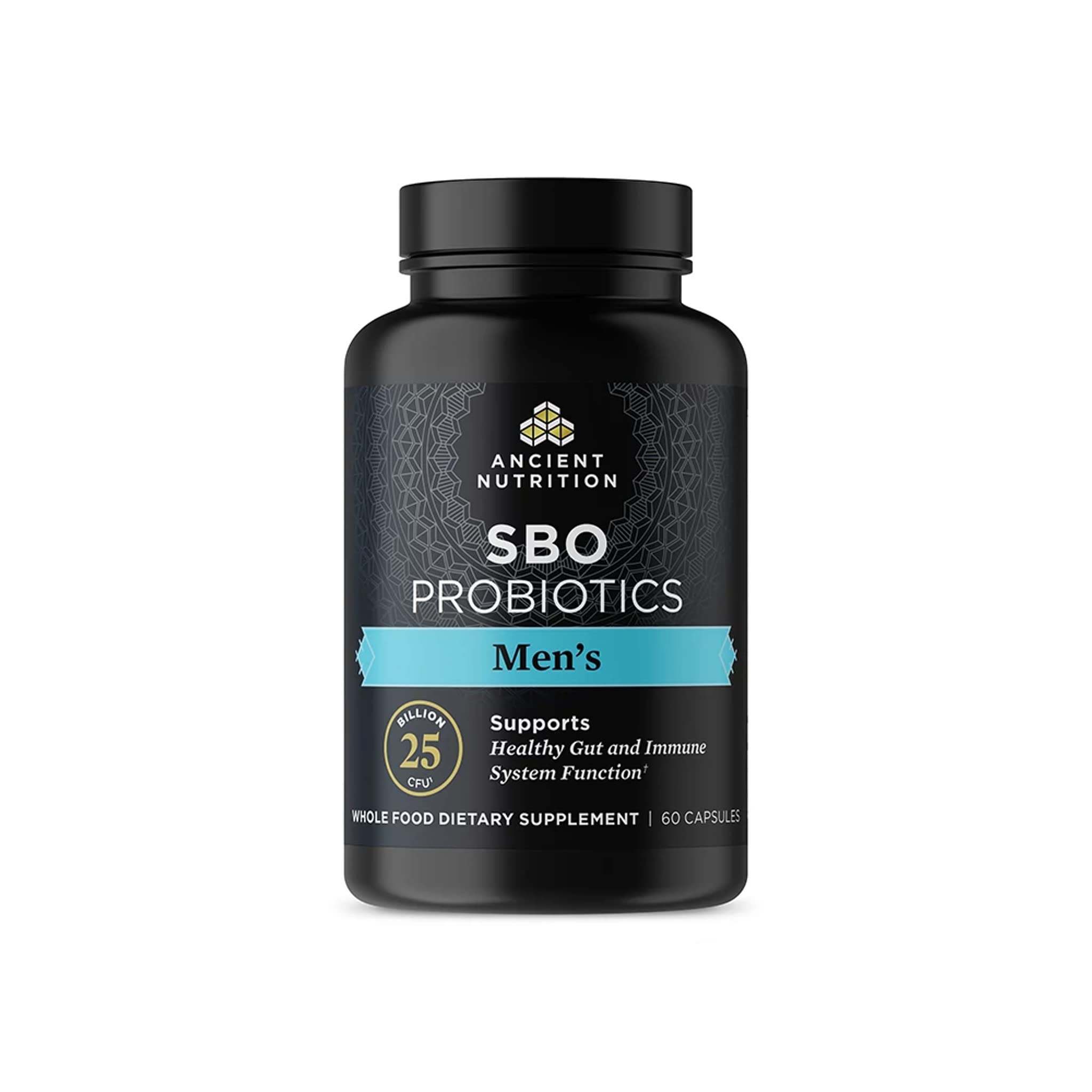 Ancient Nutrition Probiotics pour hommes – bouteille et 60 gélules, soutien digestif potentiel.