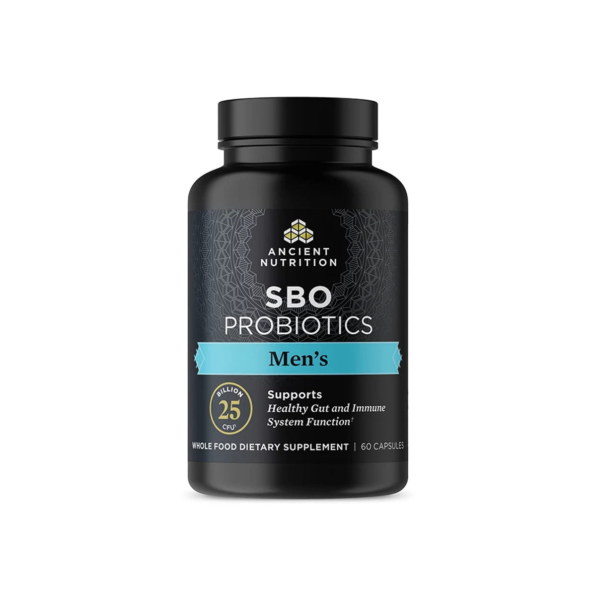 Ancient Nutrition Probiotics pour hommes – bouteille et 60 gélules, soutien digestif potentiel.
