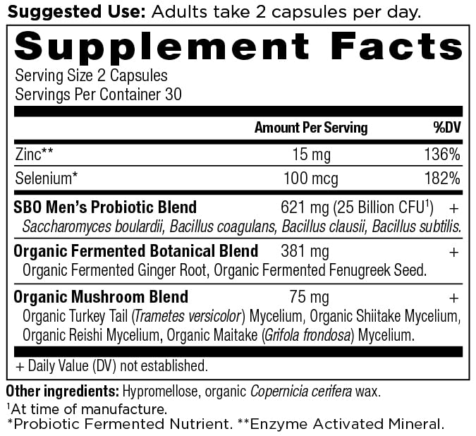 Ancient Nutrition Probiotics pour hommes – gélules utilisées quotidiennement.