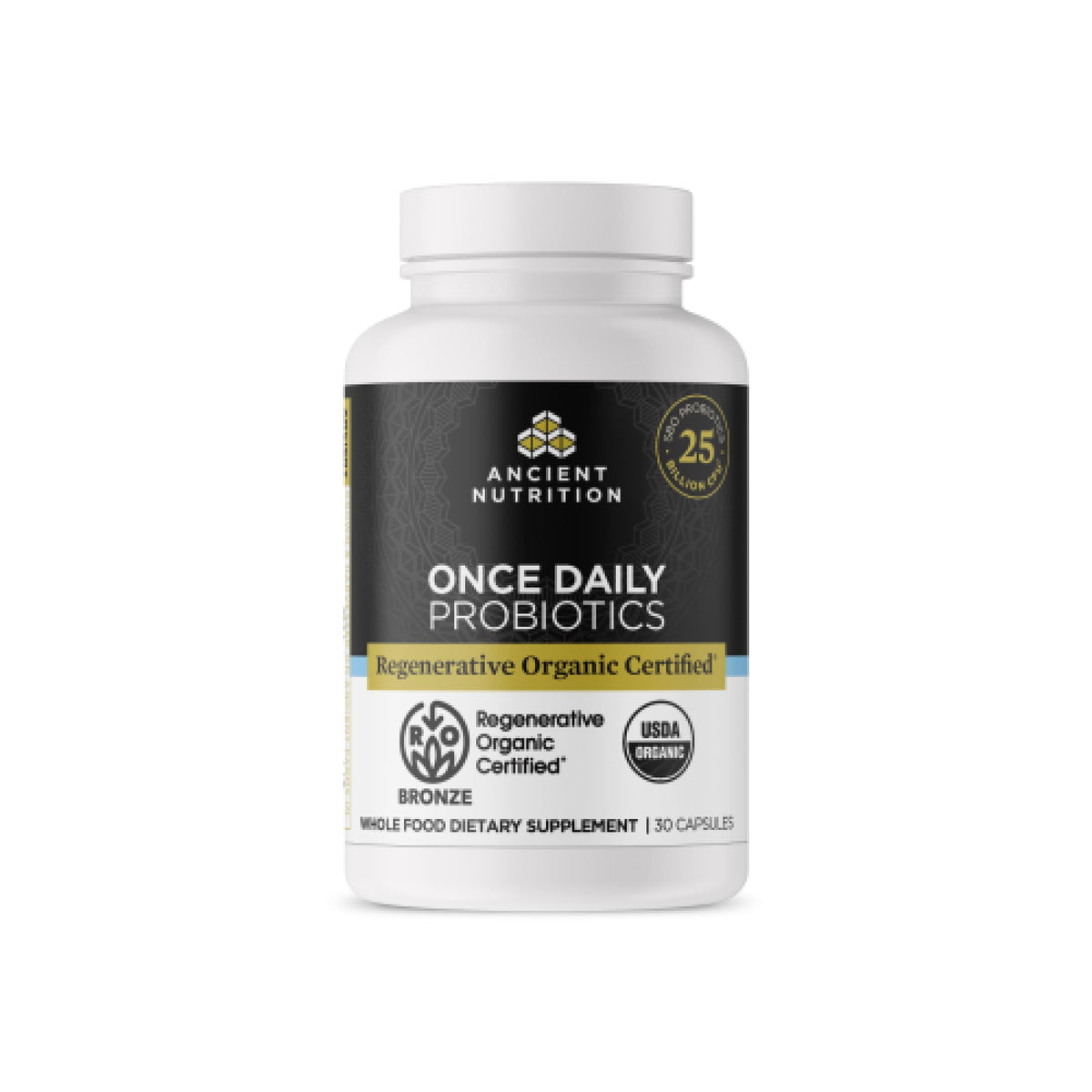 Ancient Nutrition Probiotiques, bouteille Regenerative Organic, soutien digestif potentiel