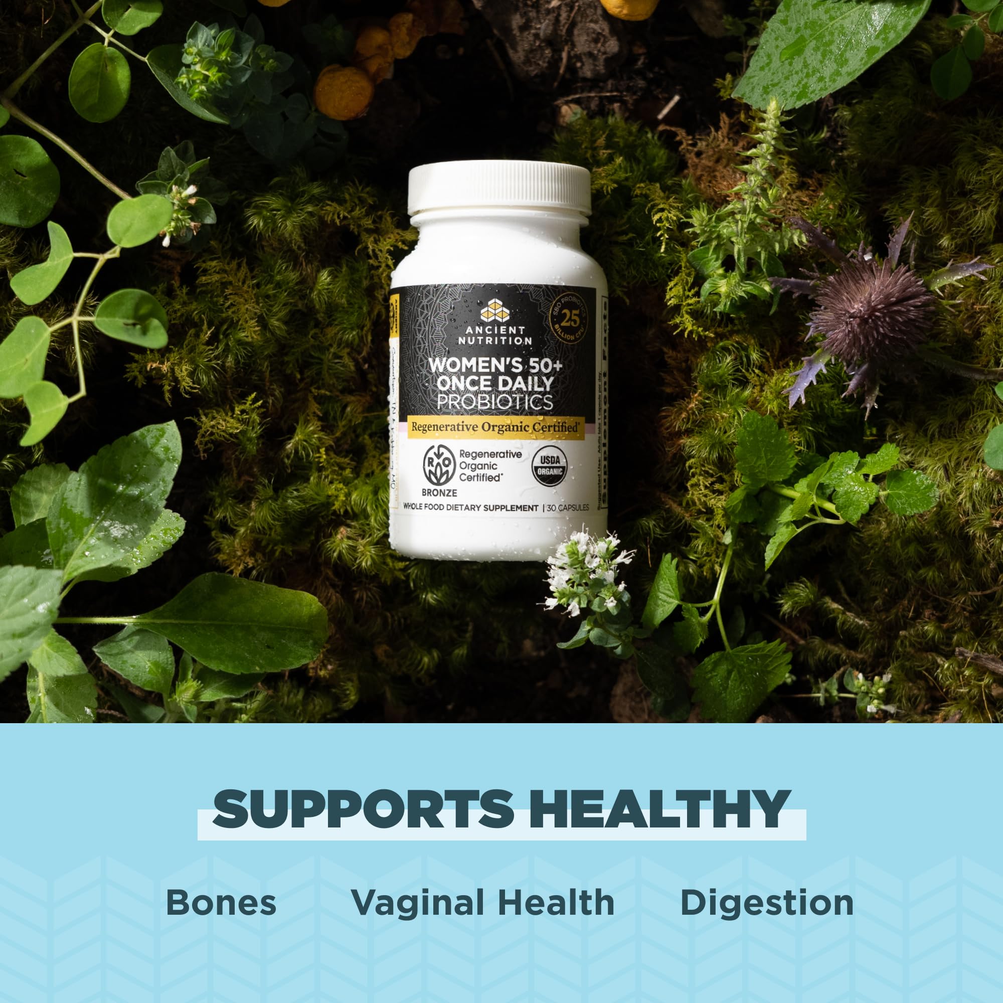 Ancient Nutrition Probiotiques Femme50 – capsules faciles à avaler pour quotidien