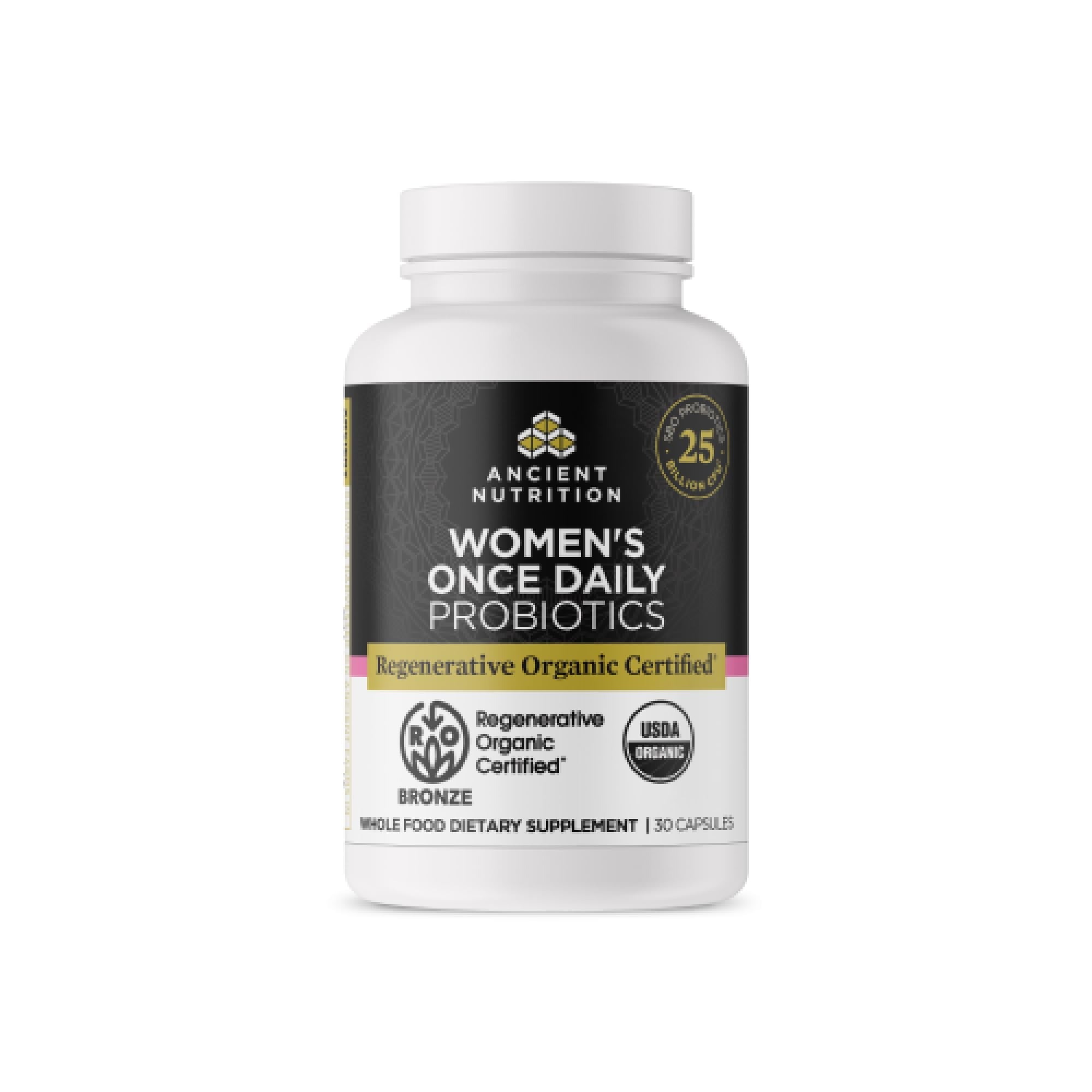 Ancient Nutrition Probiotiques Femmes Bouteille – soutien digestif quotidien.