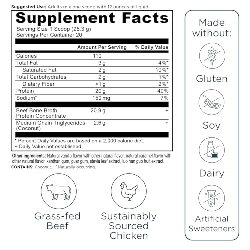 Ancient Nutrition ingrédients propres sans hormones ni arômes artificiels.