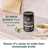 Ancient Nutrition protéine de bouillon d’os boîte contenance, rangement pratique et durable.
