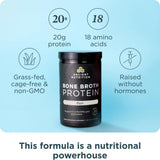 Ancient Nutrition protéine de bouillon d’os chocolat, bouteille, goût enrichissant pour shakes.