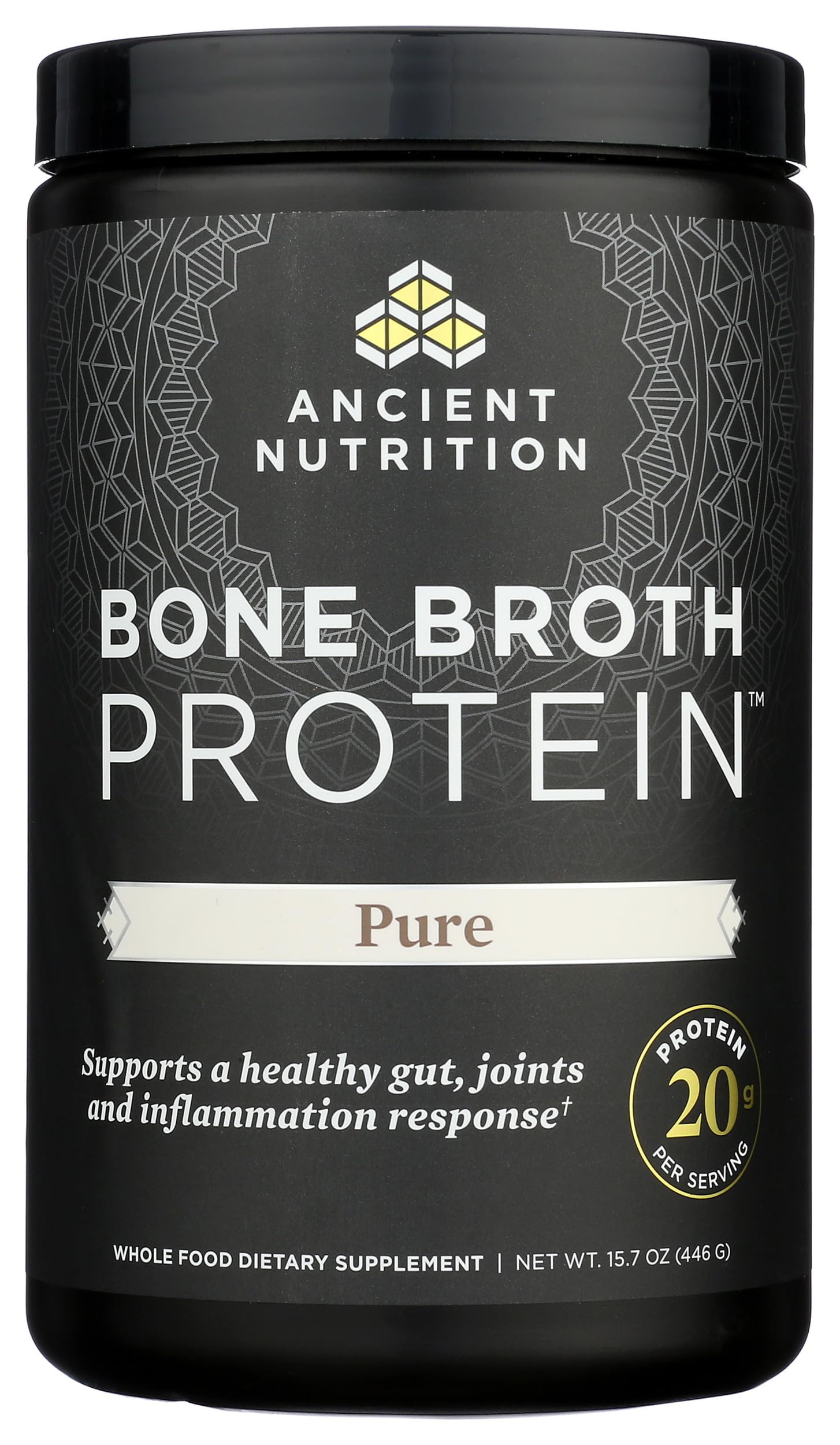 Ancient Nutrition protéine de bouillon d’os curcuma, tasse réconfortante pour pause bien-être.