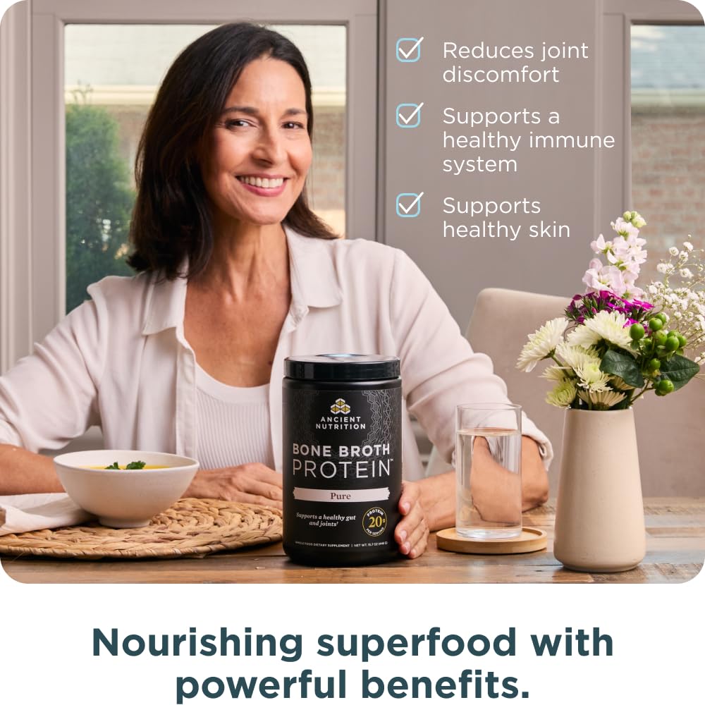 Ancient Nutrition protéine de bouillon d’os doseur, mesure précise pour chaque portion.