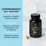 Ancient Nutrition SBO Probiotic Trinity, gélules faciles à avaler en routine journalière.