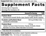 Ancient Nutrition SBO Probiotic Trinity, etiquette du produit et notice.