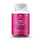 Ancient Nutrition SBO Probiotics Gommes Framboise – bouteille visible, soutien digestif potentiel