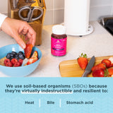 Ancient Nutrition SBO Probiotics Gommes Framboise – dosage recommandé de 3 gommes par jour