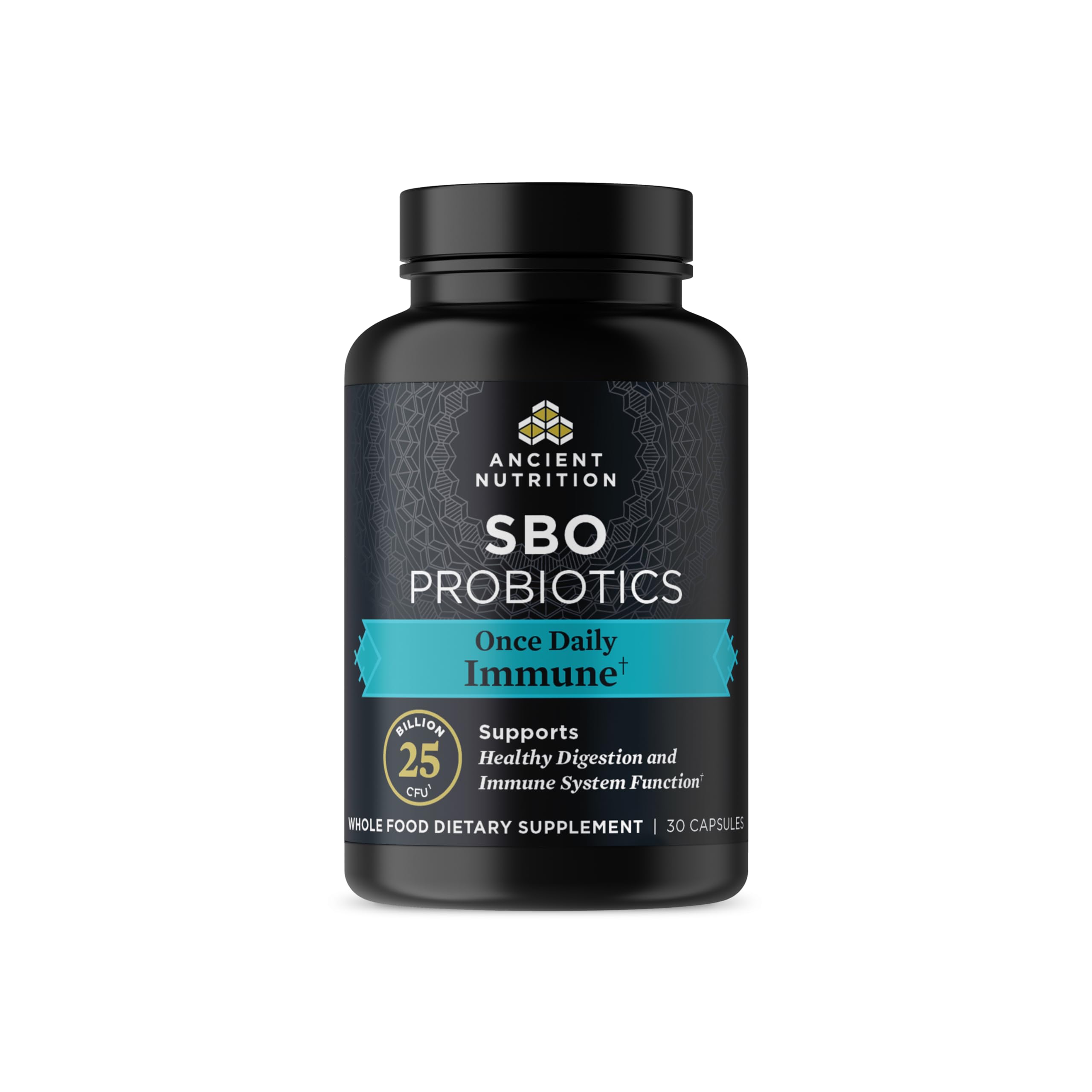 Ancient Nutrition SBO probiotiques en bouteille pour le soutien digestif.