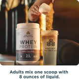 Ancient Nutrition servir shake chocolat, boisson rapide au goût chocolat.