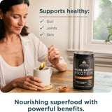Ancient Nutrition smoothie bouillon os caramel salé boisson protéinée pratique.