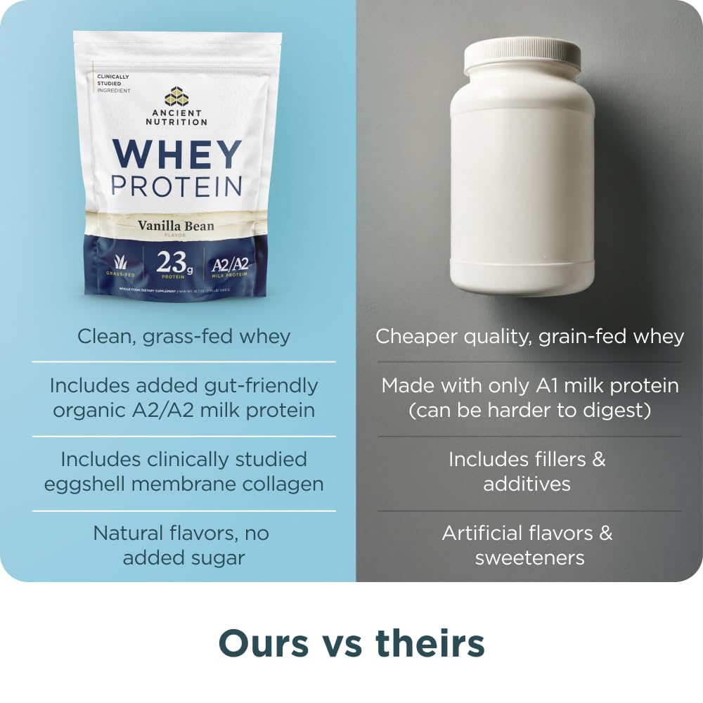 Ancient Nutrition Shake Vanille, smoothie rapide et rassasiant.