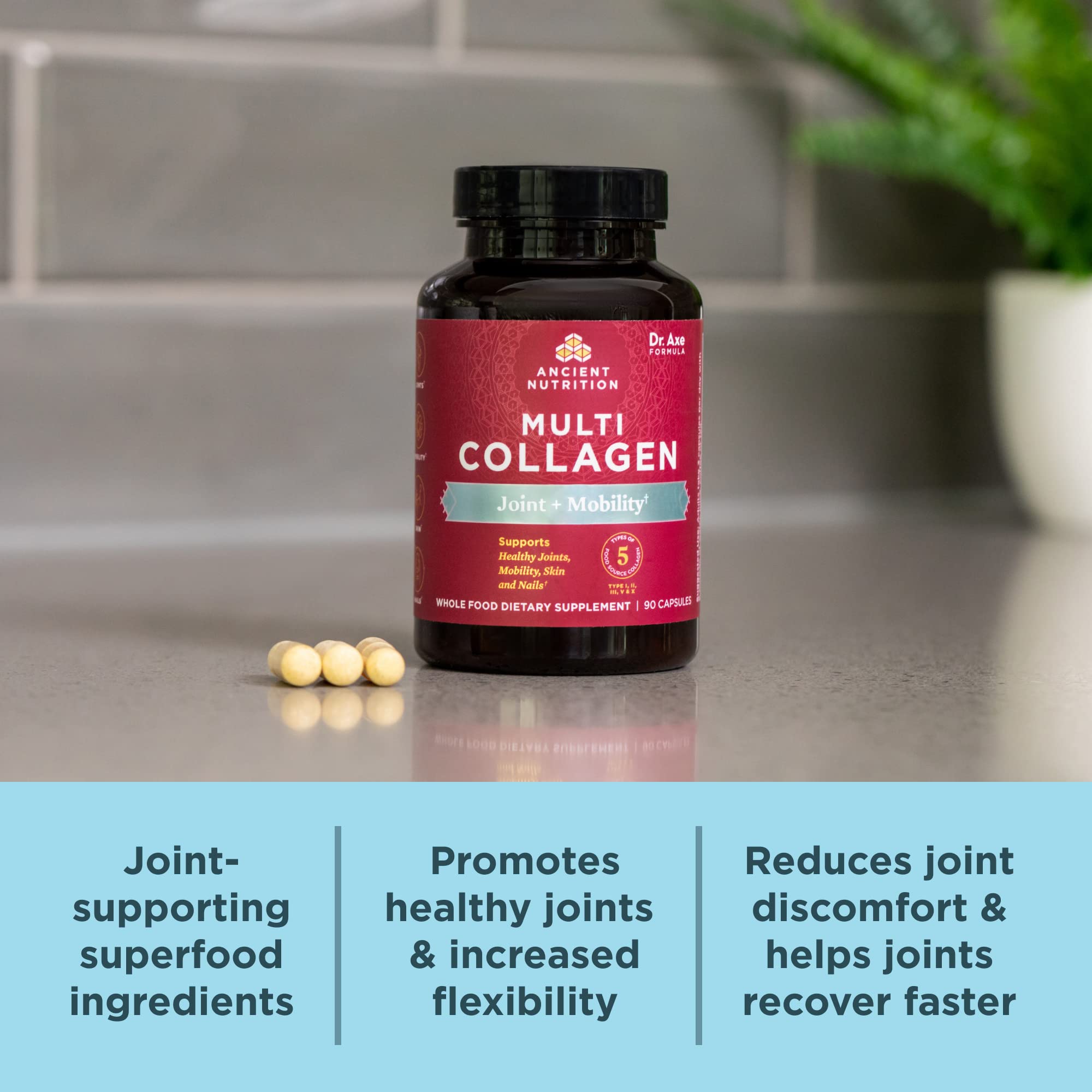 Ancient Nutrition, sources propres, collagène pur pour joints et peau, sans hormones ajoutées.