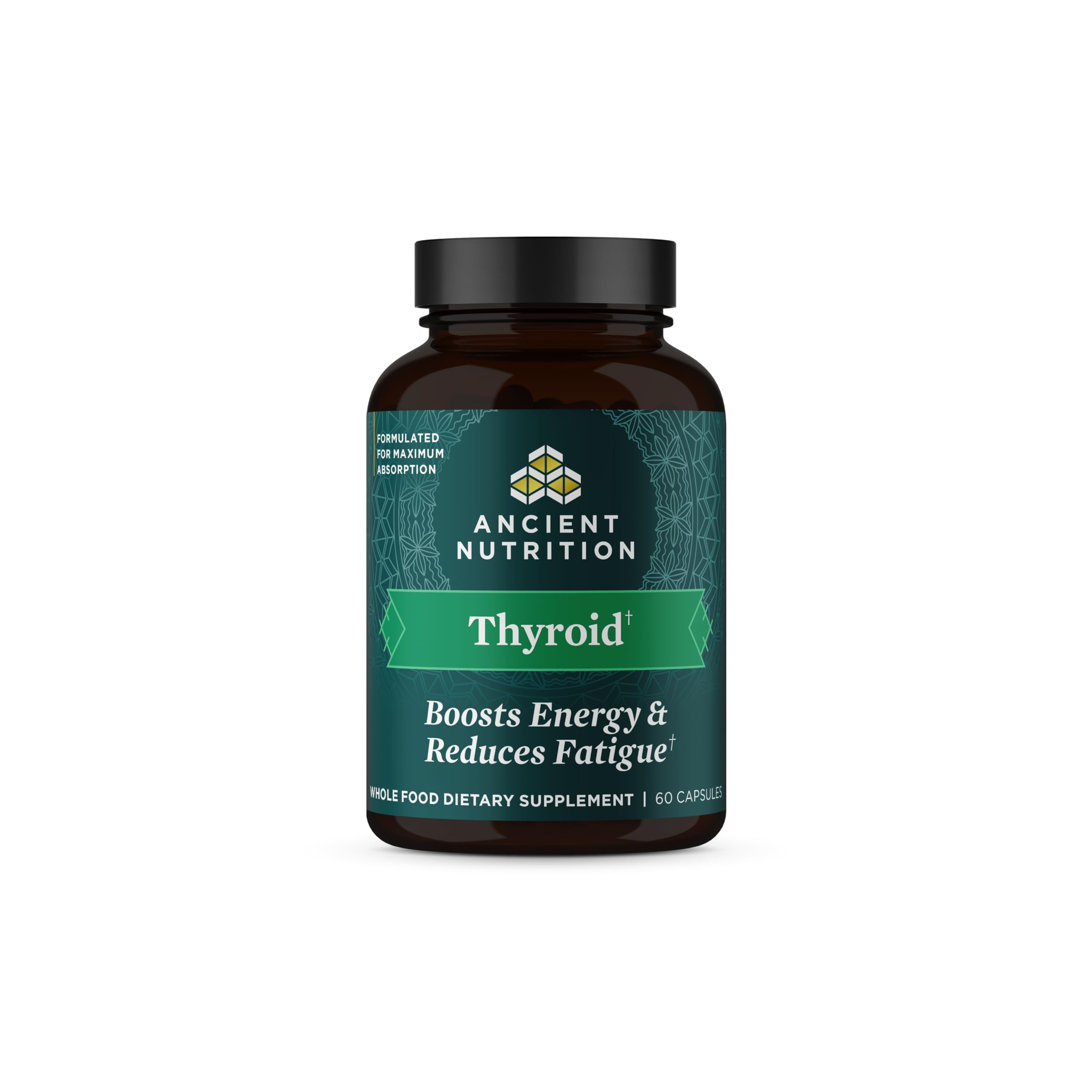 Ancient Nutrition soutient la thyroïde — bouteille de gélules pour énergie et équilibre.