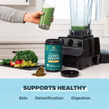 Ancient Nutrition Supergreens: poudre verte et texture fine prête à mélanger.