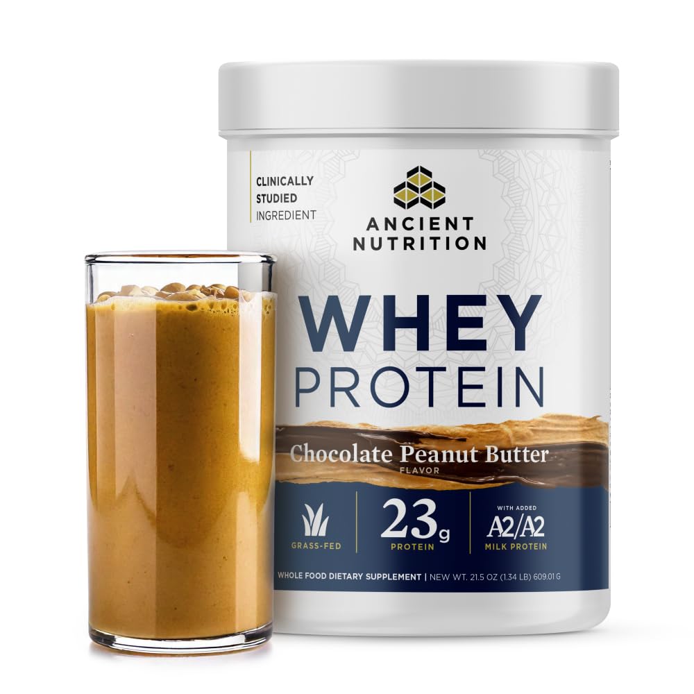 Ancient Nutrition protéine whey chocolat cacahuete emballage, apport rapide après l'entrainement