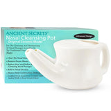 ANCIENT SECRETS Neti Pot avec poignée ergonomique pour un rinçage nasal facilité.