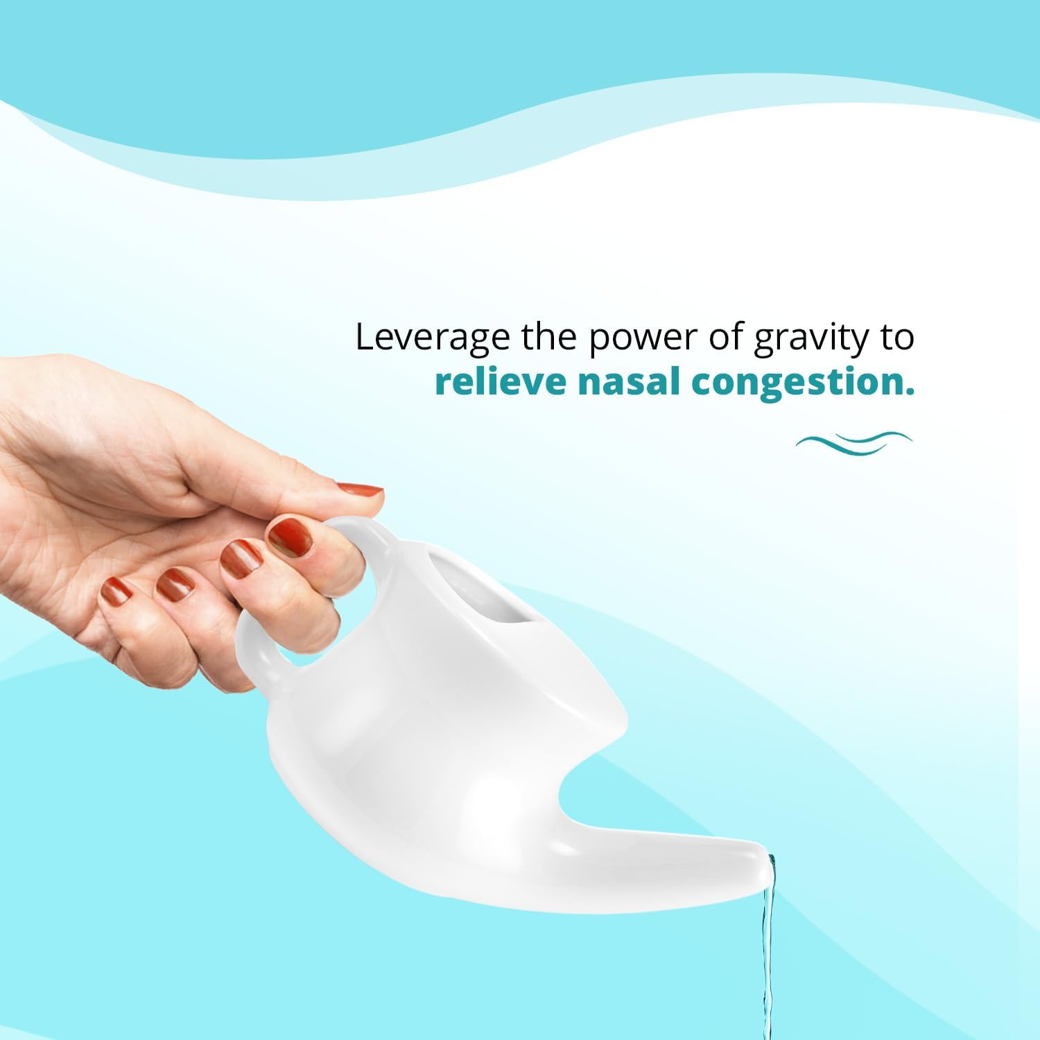 ANCIENT SECRETS Neti Pot utilisation illustree pour démarrer facilement.
