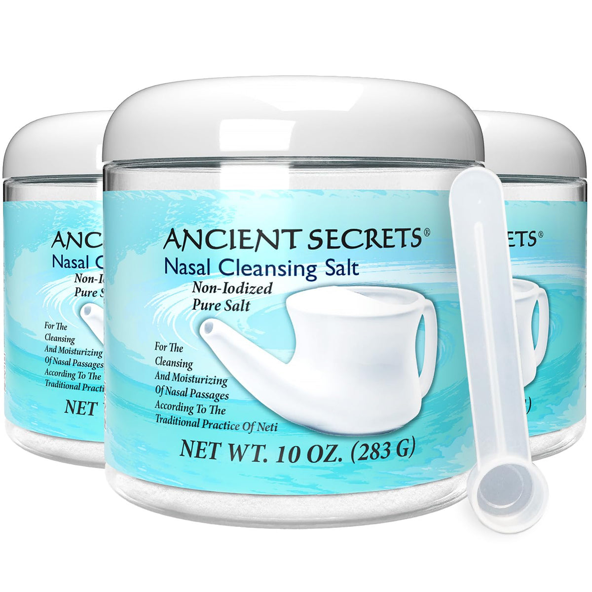 Ancient Secrets sel Pot Neti Usage pratique pour nettoyer les voies nasales