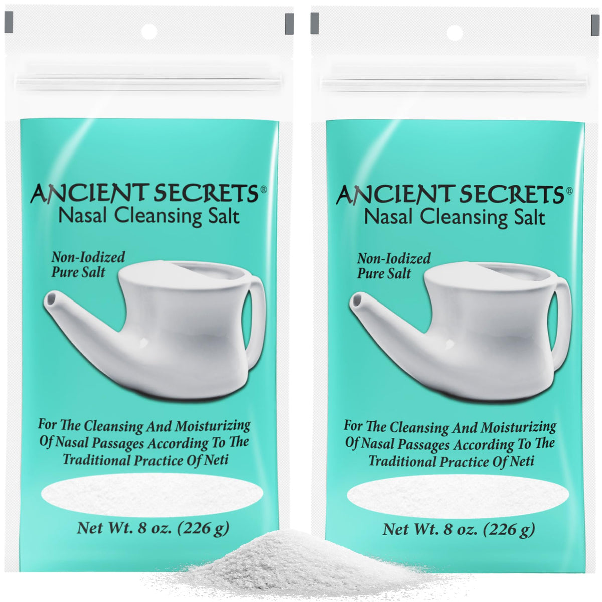 ANCIENT SECRETS Sel Pur Neti Pot — emballage pratique pour usage domestique