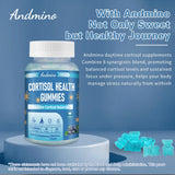 andmino Daytime Cortisol Gummies – formulation végétale avec trehalose pour digestion douce.