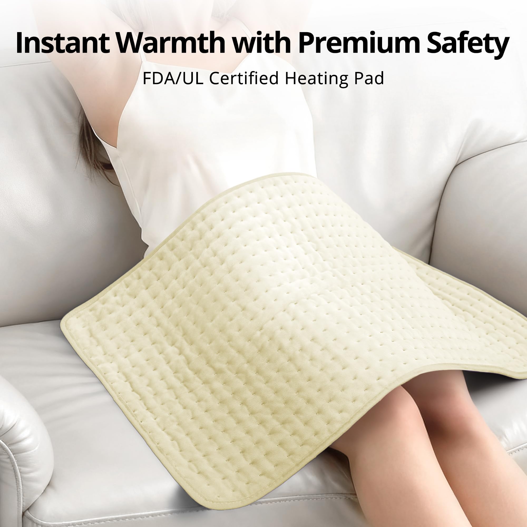 Andola coussin chauffant XXL 33x17 – double couche pour meilleure distribution de chaleur