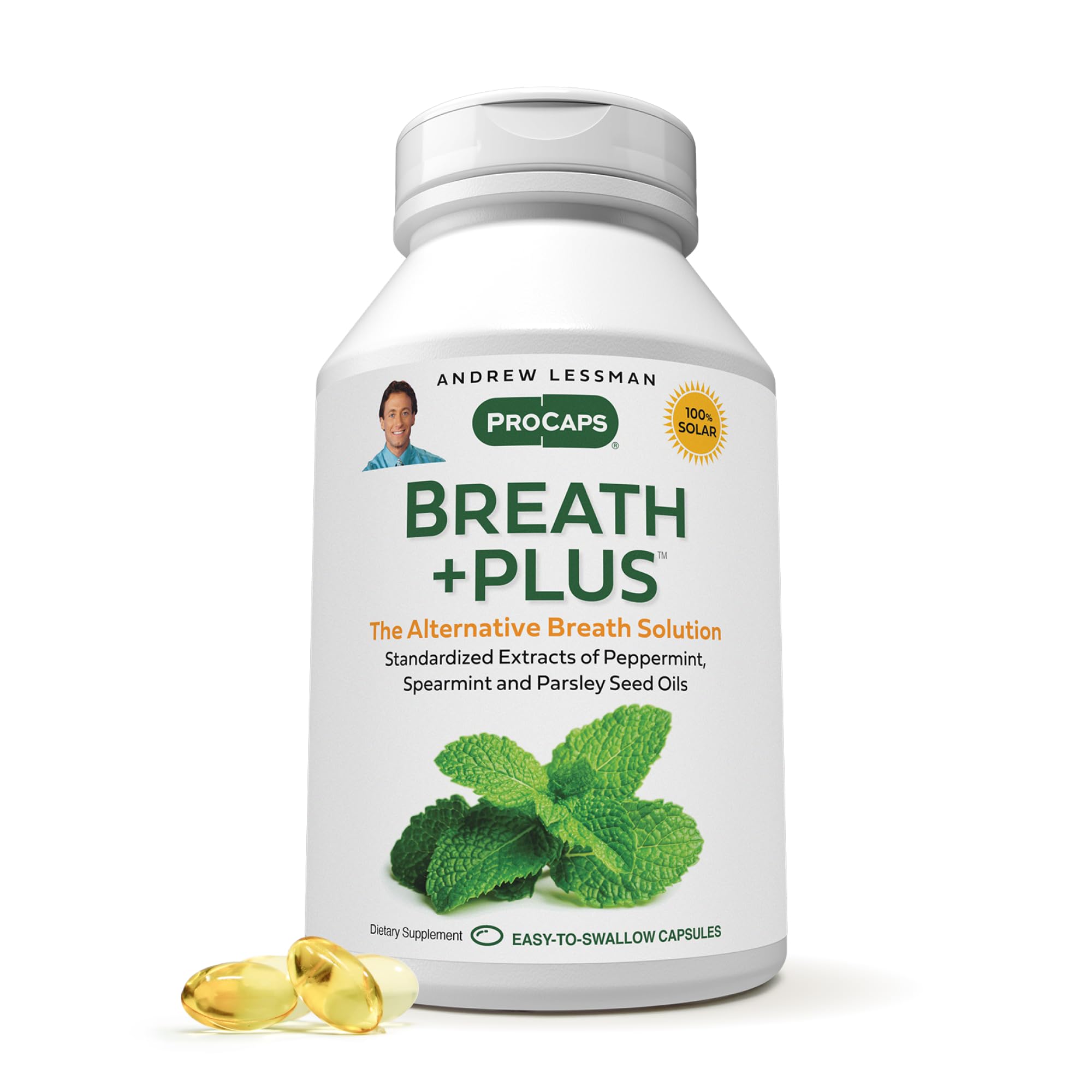 Breath Plus d'Andrew Lessman — bouteille prête à rafraîchir l'haleine.