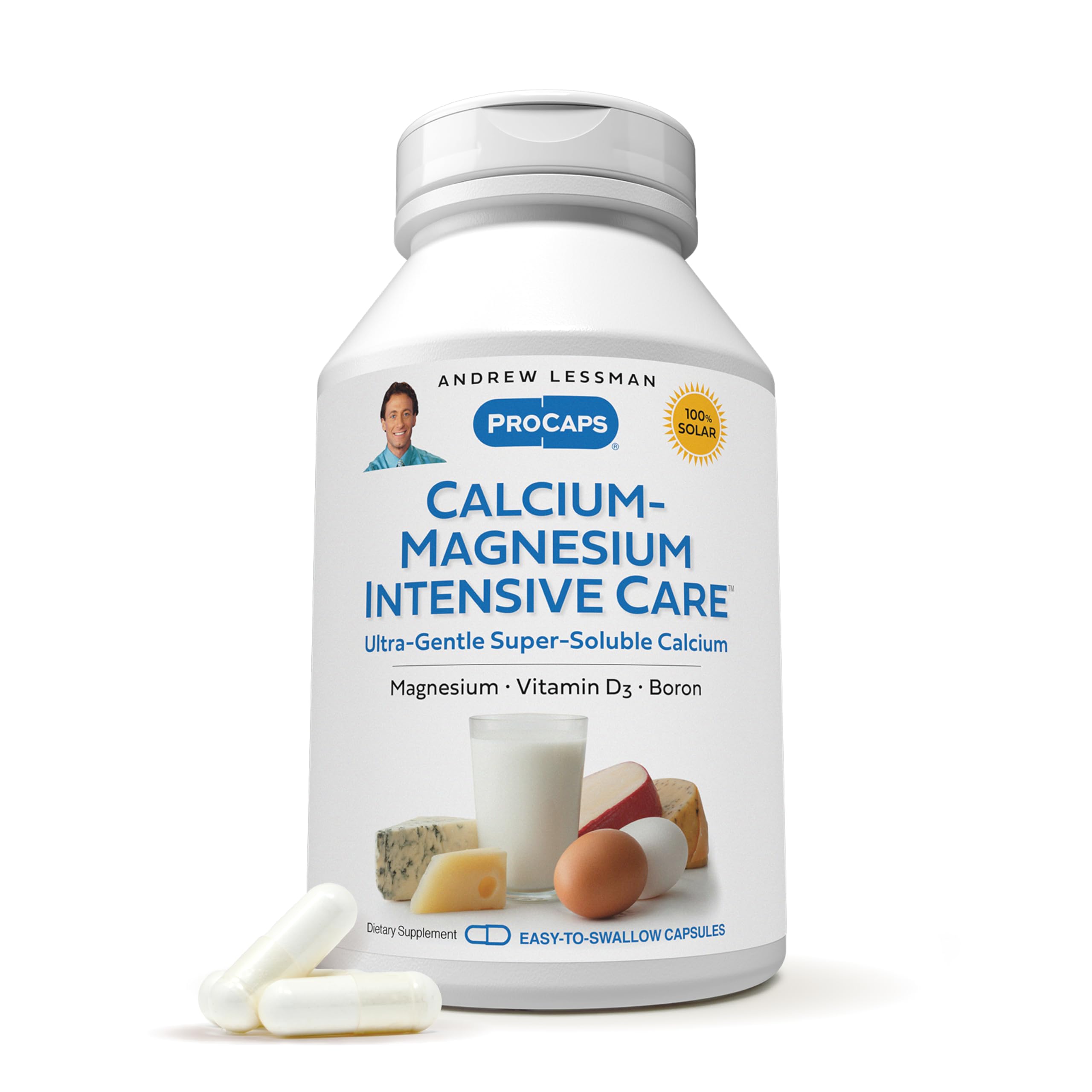 ANDREW LESSMAN Calcium Magnesium Intensive Care - Bouteille: capsules faciles à avaler et pratique.